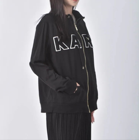 Karl Lagerfeld zip up jacket top sweater - Picture 2 of 9